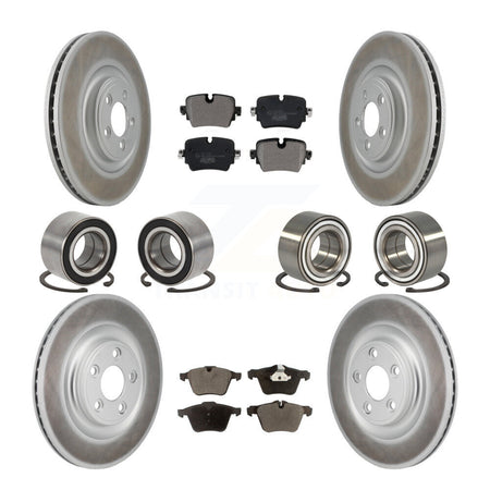Front Rear Bearing Coat Brake Rotor Pads Kit (10Pc) For 2016 Jaguar XJ Base with AWD 3.0L KBB-130798