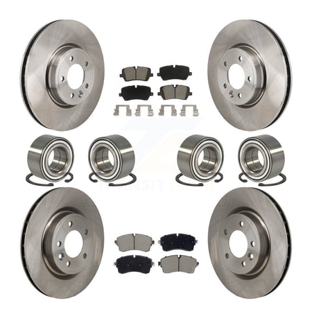 Front Rear Bearings Disc Brake Rotors And Pads Kit (10Pc) For Land Rover Discovery Range KBB-130803
