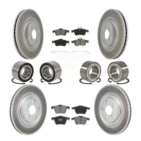 Front Rear Bearing Coat Brake Rotor Pads Kit (10Pc) For 2016 Jaguar XJ Base with AWD 3.0L KBB-130805