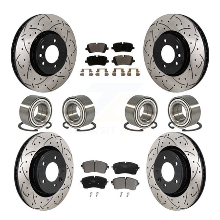 Front Rear Bearing Coated Disc Brake Rotor Pads Kit (10Pc) For Land Rover Discovery Range KBB-130806