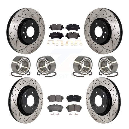 Front Rear Bearing Coated Disc Brake Rotor Pads Kit (10Pc) For Land Rover Discovery Range KBB-130807
