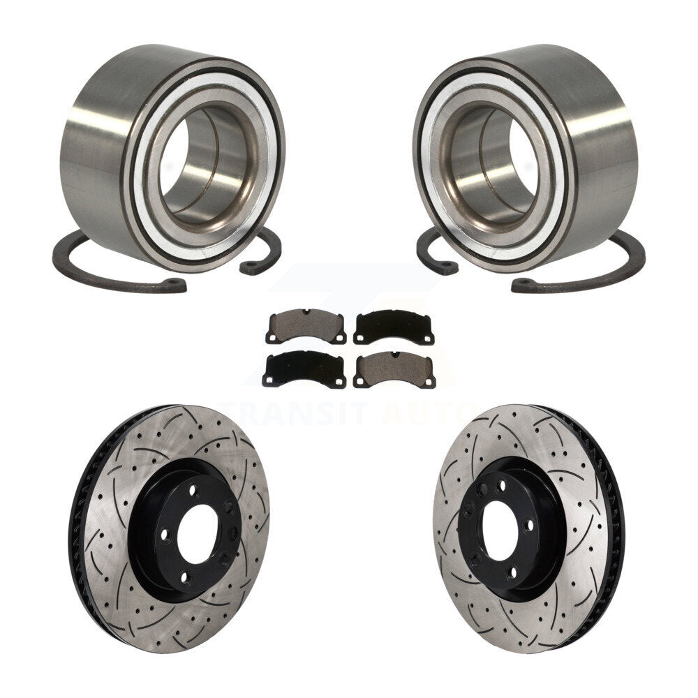 Front Wheel Bearing Drill Slot Brake Rotor Pad Kit For Volkswagen Touareg Porsche Cayenne KBB-130836
