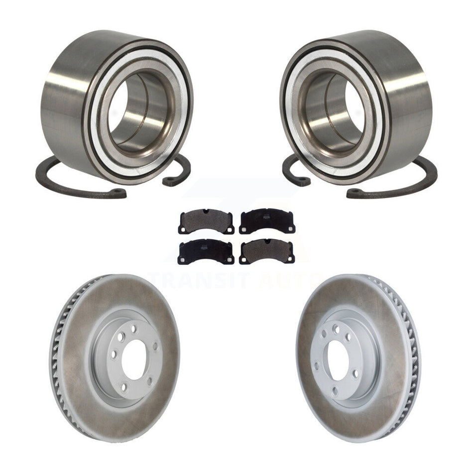 Front Wheel Bearing Coated Brake Rotor And Pad Kit For Volkswagen Touareg Porsche Cayenne KBB-130843