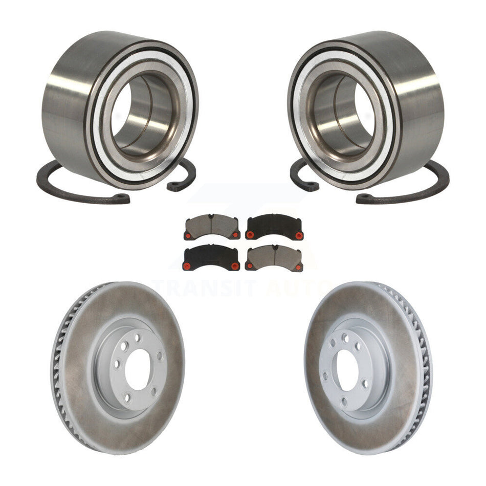 Front Wheel Bearing Coated Brake Rotor And Pad Kit For Volkswagen Touareg Porsche Cayenne KBB-130845