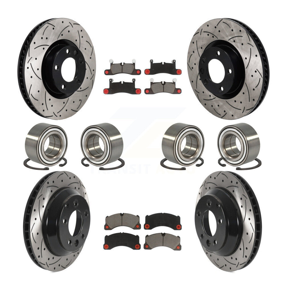 Front Rear Bearing Coat Brake Rotor Pad Kit (10Pc) For Volkswagen Touareg Porsche Cayenne KBB-130848