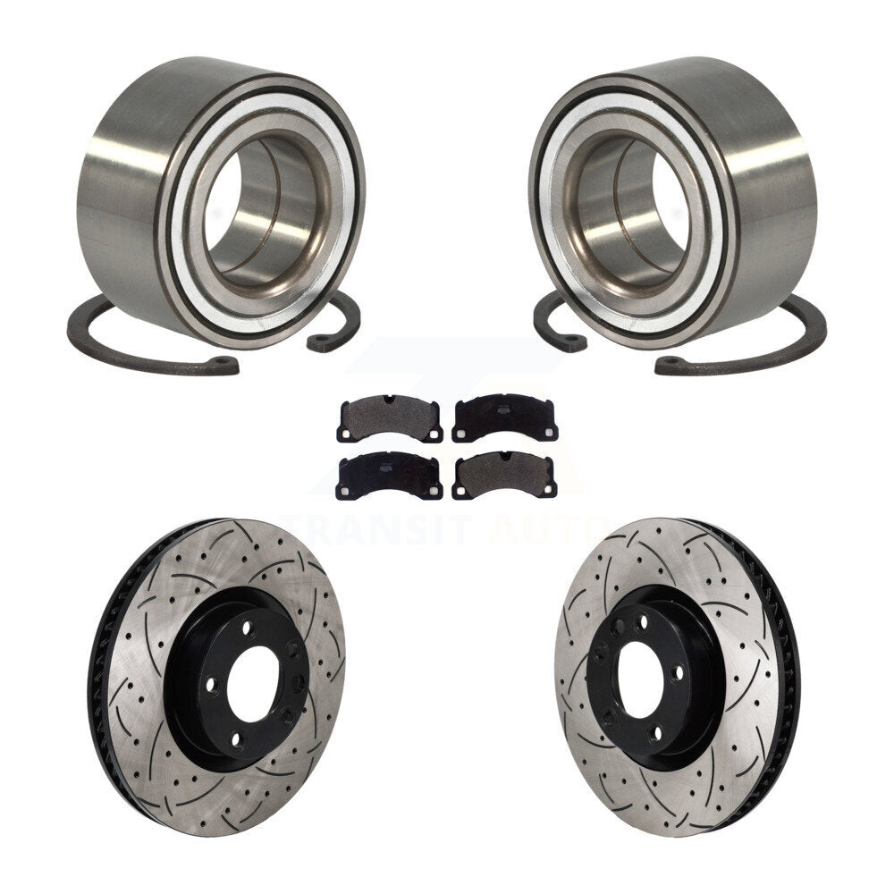 Front Wheel Bearing Drill Slot Brake Rotor Pad Kit For Volkswagen Touareg Porsche Cayenne KBB-130853