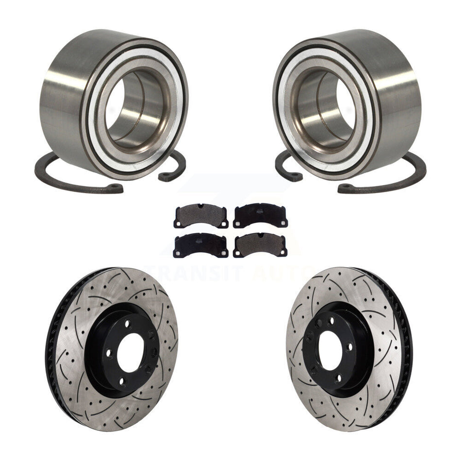 Front Wheel Bearing Drill Slot Brake Rotor Pad Kit For Volkswagen Touareg Porsche Cayenne KBB-130853