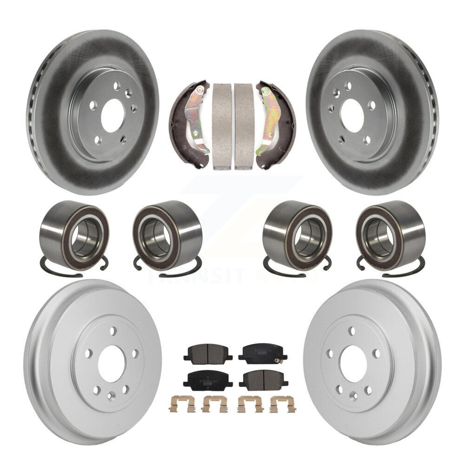Front Rear Bearing Coated Disc Brake Rotor And Pad Shoe Kit (10Pc) For Chevrolet Trax AWD KBB-130866