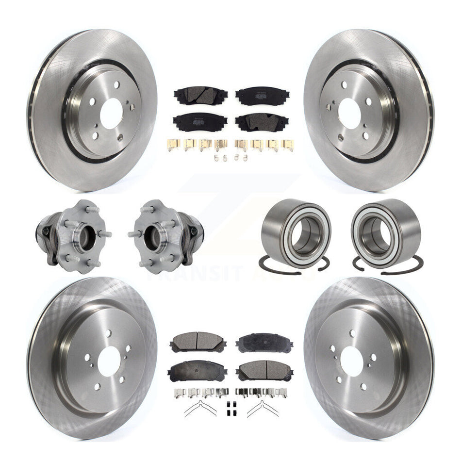 Front Rear Wheel Hub Bearing Disc Brake Rotor And Pad Kit (10Pc) For 2016 Lexus RX350 FWD KBB-130878