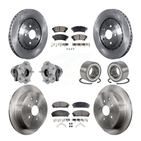 Front Rear Hub Bearing Disc Brake Rotor Pads Kit (10Pc) For Toyota Highlander Lexus RX350 KBB-130884