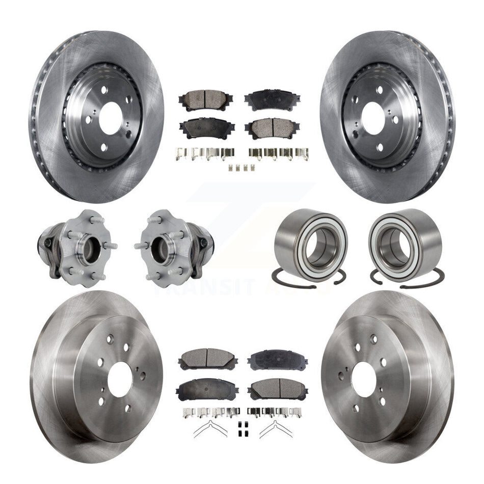 Front Rear Hub Bearing Disc Brake Rotor Pads Kit (10Pc) For Toyota Highlander Lexus RX350 KBB-130884