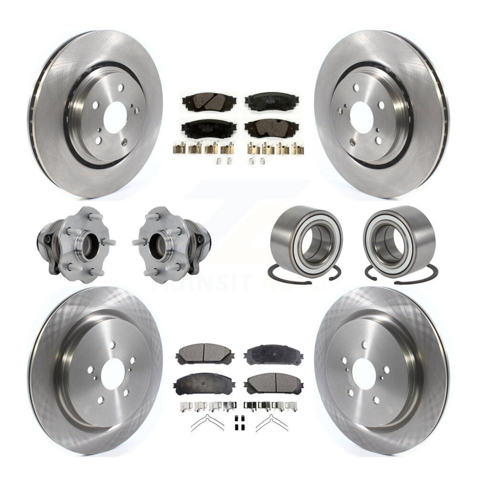 Front Rear Wheel Hub Bearing Disc Brake Rotor And Pad Kit (10Pc) For 2016 Lexus RX350 FWD KBB-130909