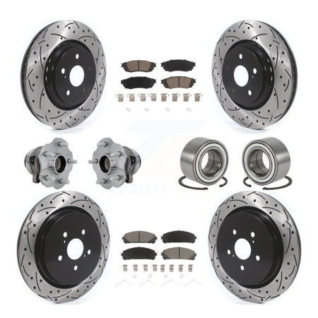 Front Rear Hub Bearing Coated Disc Brake Rotor & Pads Kit (10Pc) For 2016 Lexus RX350 FWD KBB-130918