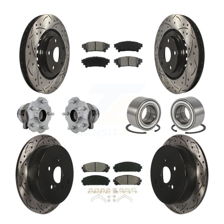 Front Rear Hub Bearing Coat Brake Rotor Pads Kit (10Pc) For Toyota Highlander Lexus RX350 KBB-130932
