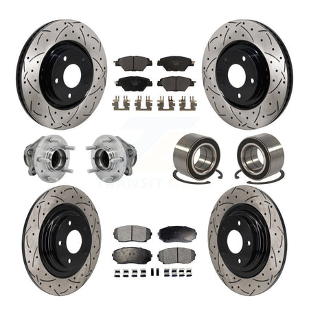 Front Rear Hub Bearing Coated Brake Rotor And Pad Kit (10Pc) For 2016-2018 Mazda CX-9 FWD KBB-130935