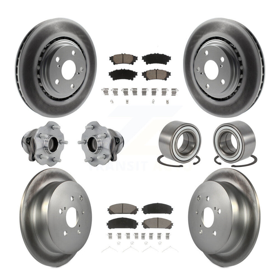 Front Rear Hub Bearing Coat Brake Rotor Pads Kit (10Pc) For Toyota Highlander Lexus RX350 KBB-130951