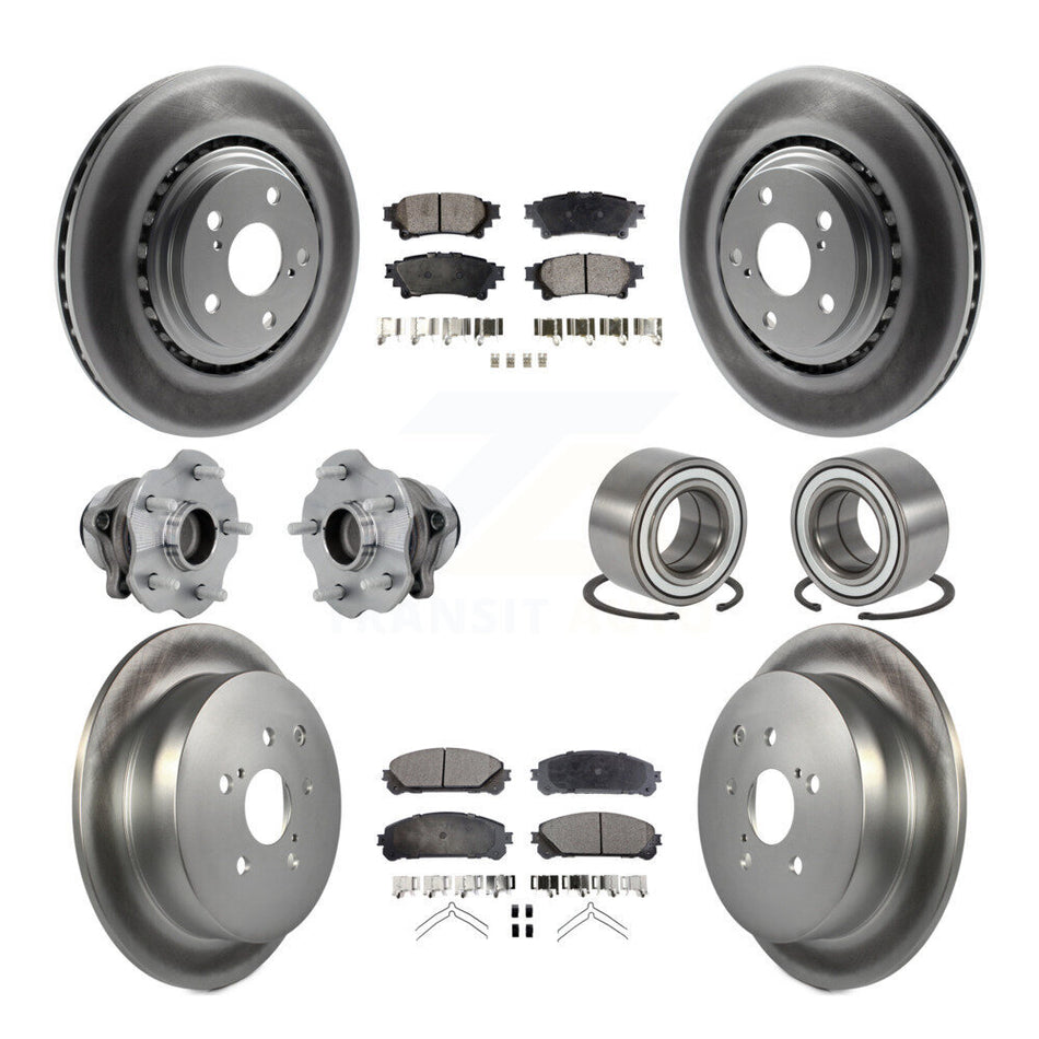 Front Rear Hub Bearing Coat Brake Rotor Pads Kit (10Pc) For Toyota Highlander Lexus RX350 KBB-130960