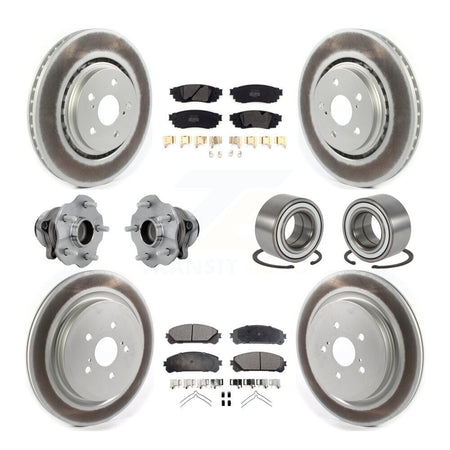 Front Rear Hub Bearing Coated Disc Brake Rotor & Pads Kit (10Pc) For 2016 Lexus RX350 FWD KBB-130961