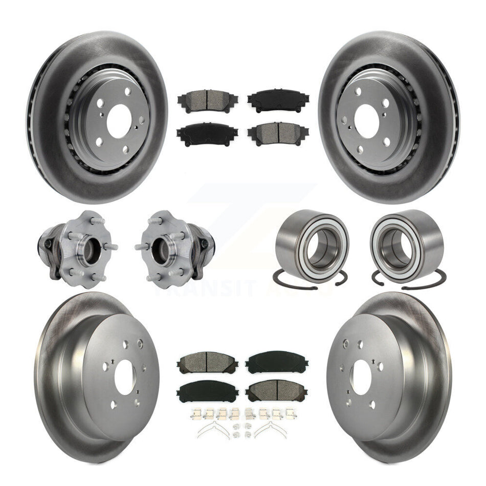 Front Rear Hub Bearing Coat Brake Rotor Pads Kit (10Pc) For Toyota Highlander Lexus RX350 KBB-130965
