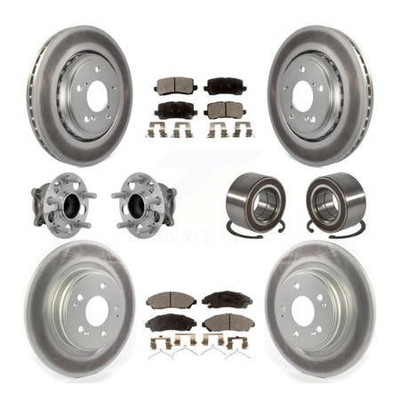 Front Rear Hub Bearing Coated Disc Brake Rotors And Ceramic Pads Kit (10Pc) For Acura MDX KBB-130979