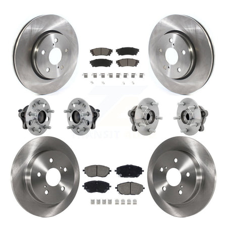 Front Rear Hub Bearings Disc Brake Rotors And Ceramic Pads Kit (10Pc) For Toyota C-HR KBB-130988