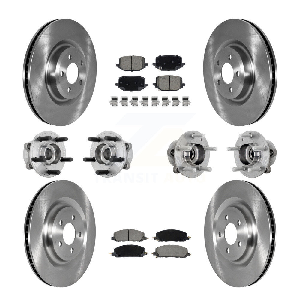 Front Rear Hub Bearing Brake Rotor Pad Kit (10Pc) For Lincoln Aviator Ford Police Utility KBB-130990
