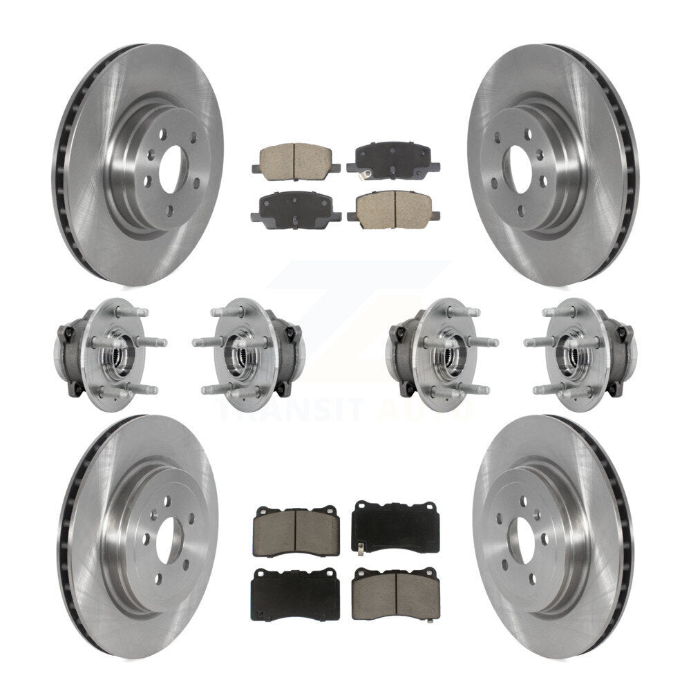 Front Rear Hub Bearings Disc Brake Rotors And Pads Kit (10Pc) For 2017-2019 Tesla X S KBB-130994