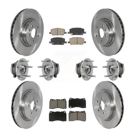 Front Rear Hub Bearings Disc Brake Rotors And Pads Kit (10Pc) For 2017-2019 Tesla X S KBB-130994