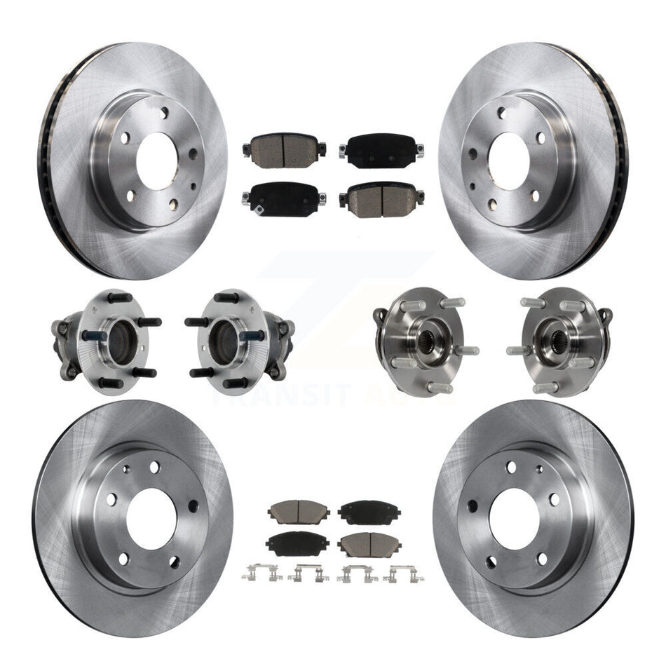 Front Rear Hub Bearing Disc Brake Rotors And Pads Kit (10Pc) For 2019-2021 Mazda CX-3 FWD KBB-131008