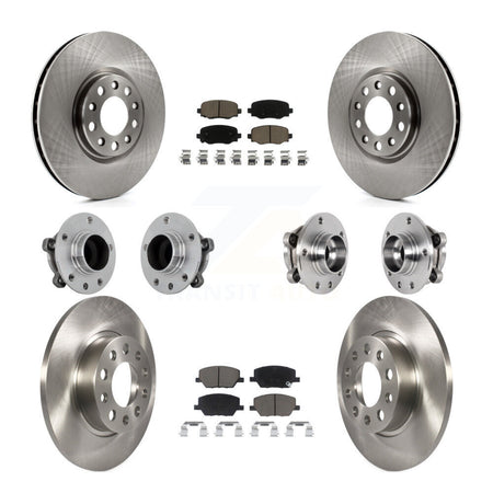 Front Rear Hub Bearing Disc Brake Rotor & Pads Kit (10Pc) For Jeep Renegade Fiat 500X FWD KBB-131009