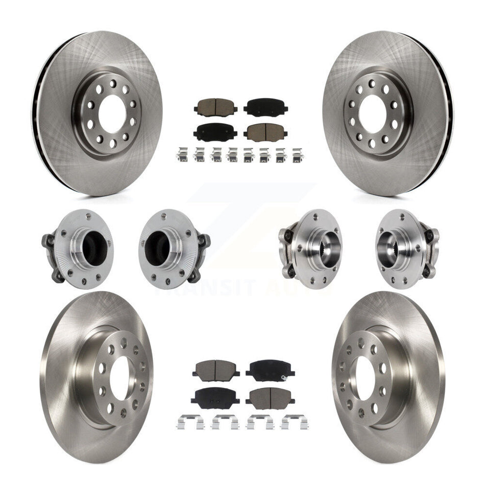 Front Rear Hub Bearing Disc Brake Rotor & Pads Kit (10Pc) For Jeep Renegade Fiat 500X FWD KBB-131009