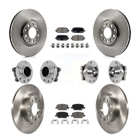 Front Rear Hub Bearing Disc Brake Rotors And Ceramic Pads Kit (10Pc) For Jeep Compass FWD KBB-131010