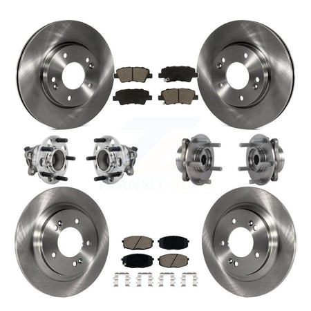 Front Rear Hub Bearing Brake Rotor & Pad Kit (10Pc) For Hyundai Elantra GT Base with 2.0L KBB-131013