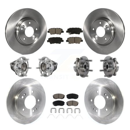 Front Rear Hub Bearing Disc Brake Rotor And Pad Kit (10Pc) For Kia Forte Hyundai Veloster KBB-131019