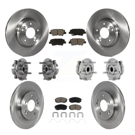 Front Rear Hub Bearings Disc Brake Rotors And Pads Kit (10Pc) For 2022 Hyundai Kona AWD KBB-131028