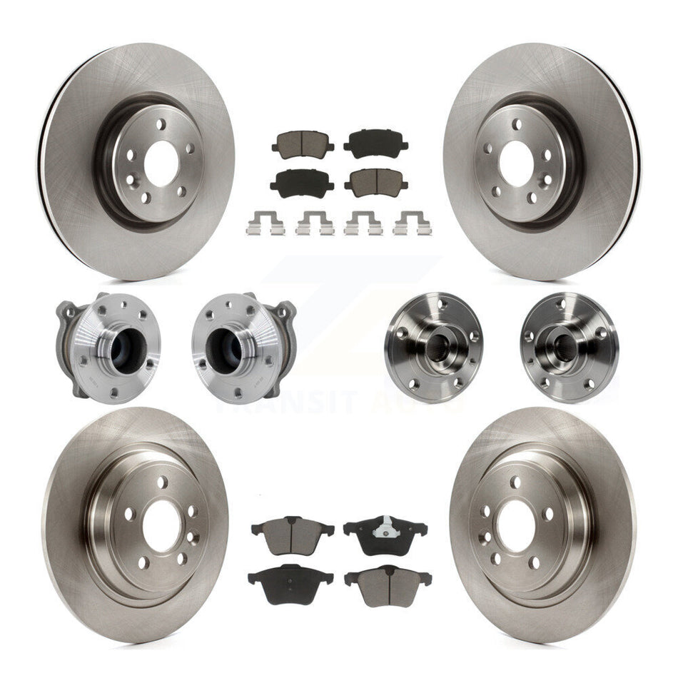 Front Rear Hub Bearings Disc Brake Rotors And Ceramic Pads Kit (10Pc) For Volvo S60 V70 KBB-131032