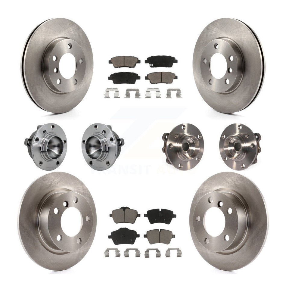 Front Rear Hub Bearing Disc Brake Rotor Pad Kit (10Pc) For Mini Cooper Countryman Paceman KBB-131036