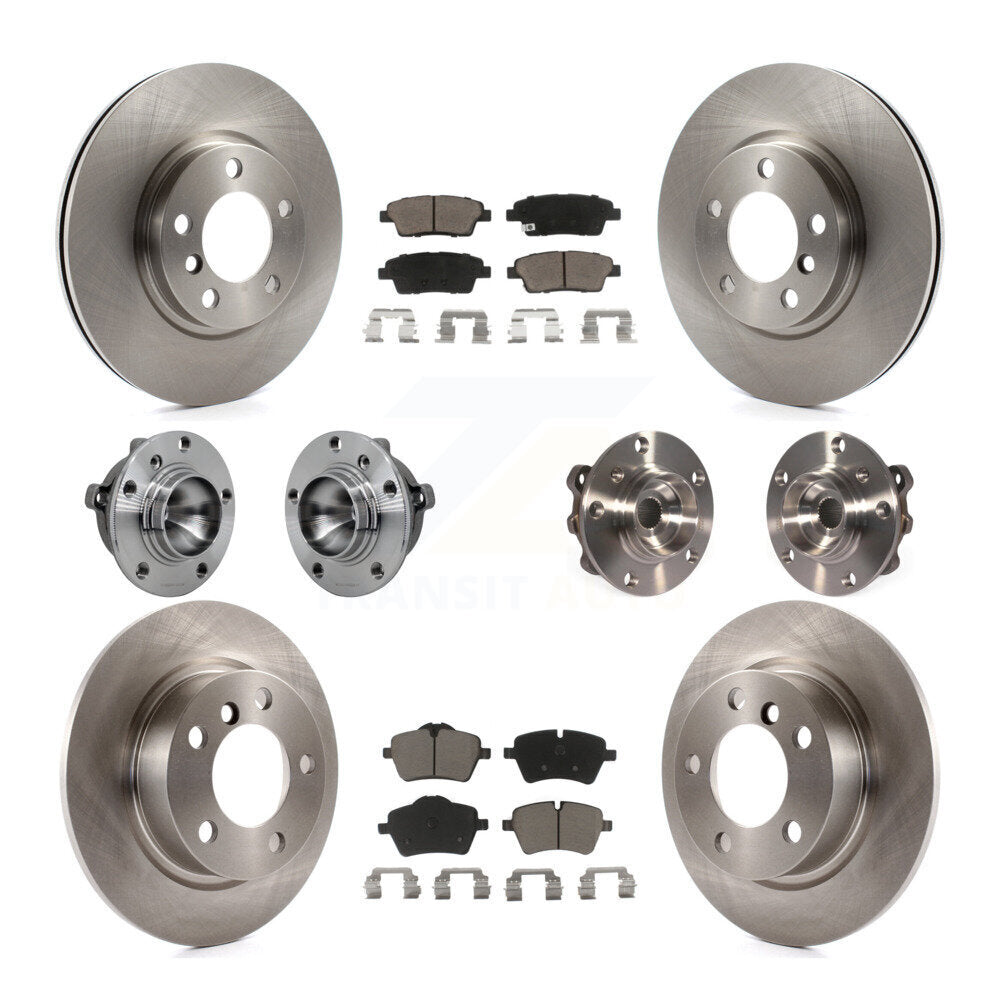 Front Rear Hub Bearing Disc Brake Rotor Pad Kit (10Pc) For Mini Cooper Paceman S with FWD KBB-131038