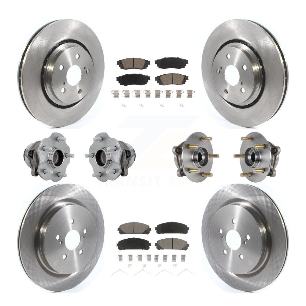 Front Rear Hub Bearing Disc Brake Rotor Pads Kit (10Pc) For Lexus RX350 RX350L RX450h FWD KBB-131047