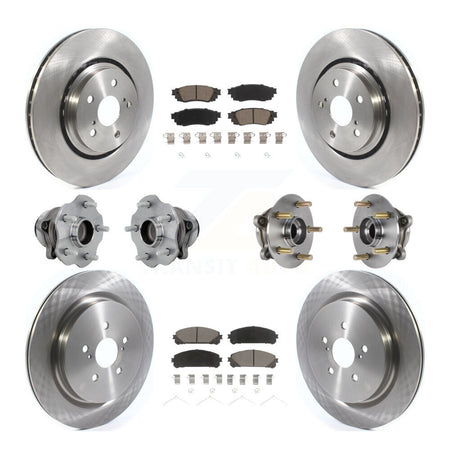 Front Rear Hub Bearing Disc Brake Rotor Pads Kit (10Pc) For Lexus RX350 RX350L RX450h FWD KBB-131047