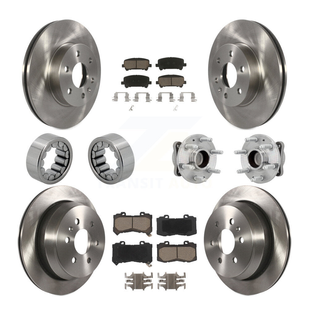 Front Rear Hub Bearing Brake Rotor Pads Shoe Kit (10Pc) For Chevrolet Colorado GMC Canyon KBB-131053