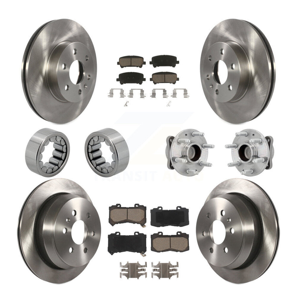 Front Rear Hub Bearing Brake Rotor Pads Shoe Kit (10Pc) For Chevrolet Colorado GMC Canyon KBB-131053