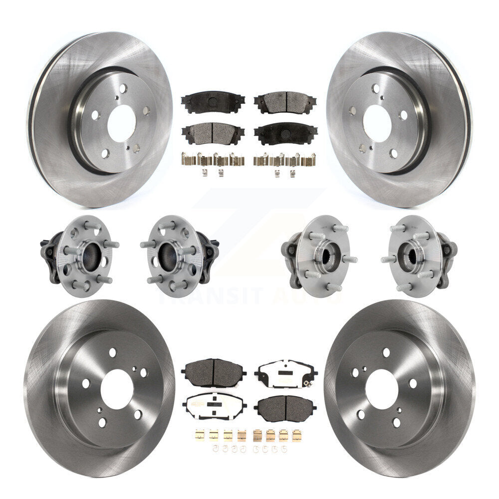 Front Rear Hub Bearing Disc Brake Rotor And Semi-Metallic Pads Kit (10Pc) For Toyota C-HR KBB-131058