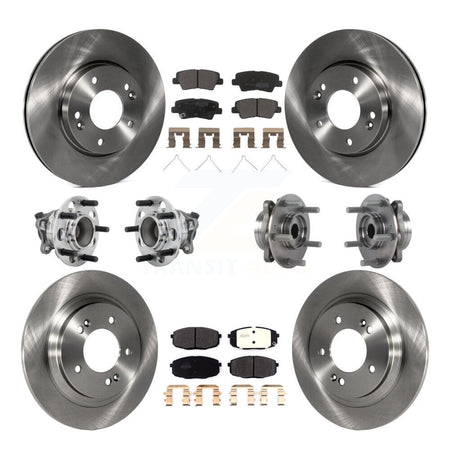Front Rear Hub Bearing Brake Rotor & Pad Kit (10Pc) For Hyundai Elantra GT Base with 2.0L KBB-131060