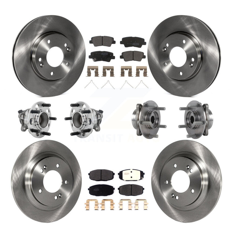 Front Rear Hub Bearing Brake Rotor & Pad Kit (10Pc) For Hyundai Elantra GT Base with 2.0L KBB-131060