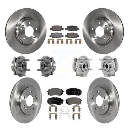 Front Rear Hub Bearing Disc Brake Rotors And Semi-Metallic Pads Kit (10Pc) For Kia Seltos KBB-131068