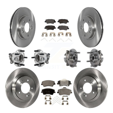 Front Rear Hub Bearings Assembly Disc Brake Rotors And Pads Kit (10Pc) For Hyundai Ioniq KBB-131075
