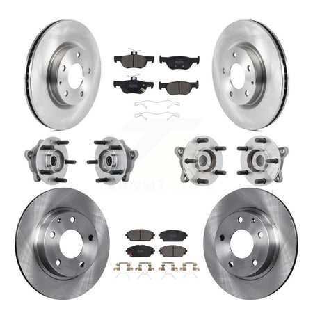 Front Rear Hub Bearings Disc Brake Rotors And Pads Kit (10Pc) For 2021-2022 Mazda 3 AWD KBB-131078