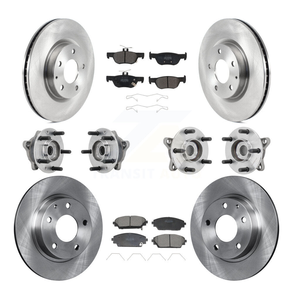 Front Rear Hub Bearing Disc Brake Rotor And Pads Kit (10Pc) For 2020-2022 Mazda CX-30 AWD KBB-131079