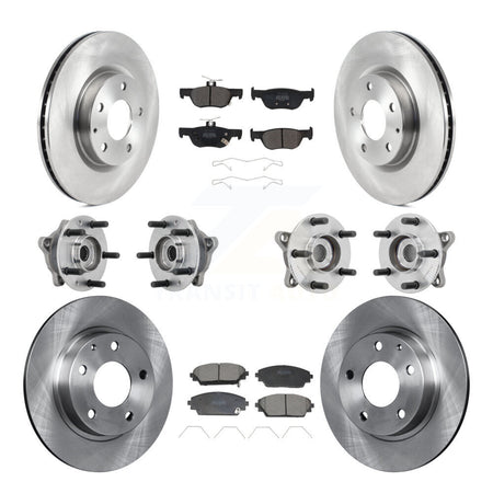 Front Rear Hub Bearing Disc Brake Rotor And Pads Kit (10Pc) For 2020-2022 Mazda CX-30 AWD KBB-131079
